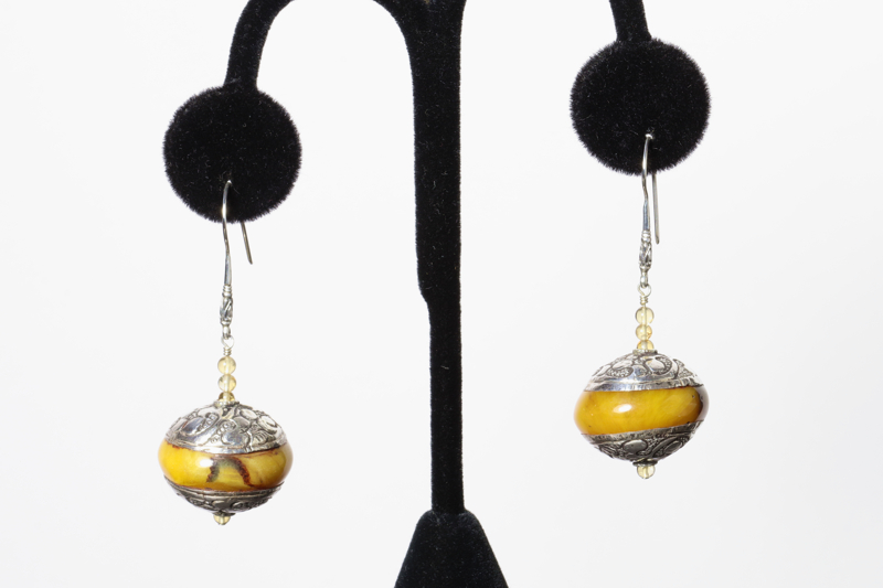 Amber/ss Earrings