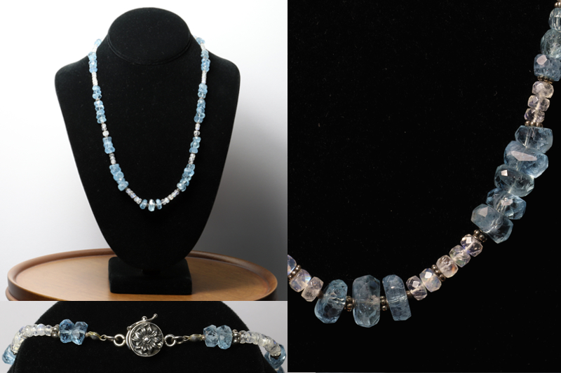 Aquamarine/ss necklaces