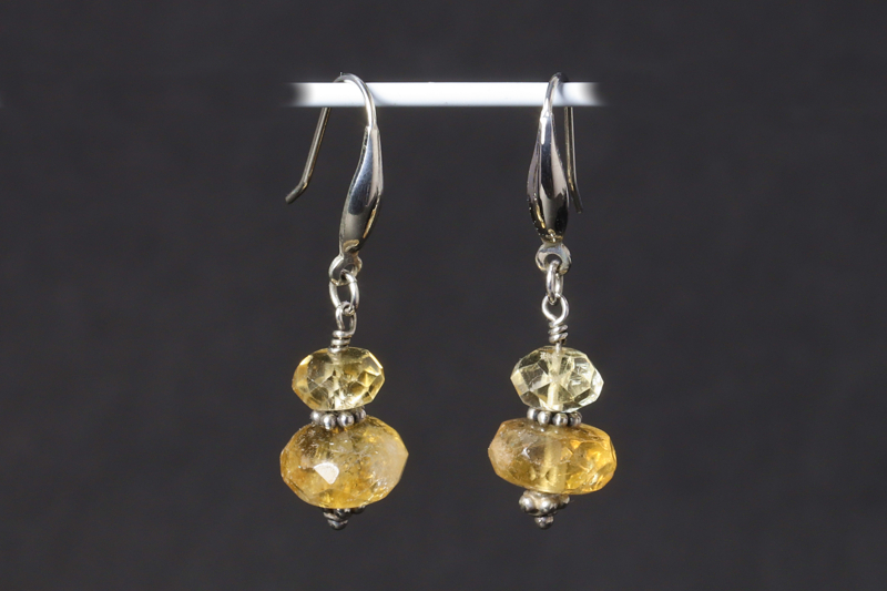 Citrine/ss Earrings